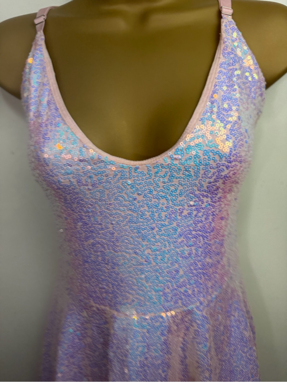 BlackMilk Sparkle Sparkle Blush Iridescent Sequin Skater Dress S *FLAWS/READ* - Picture 7 of 16